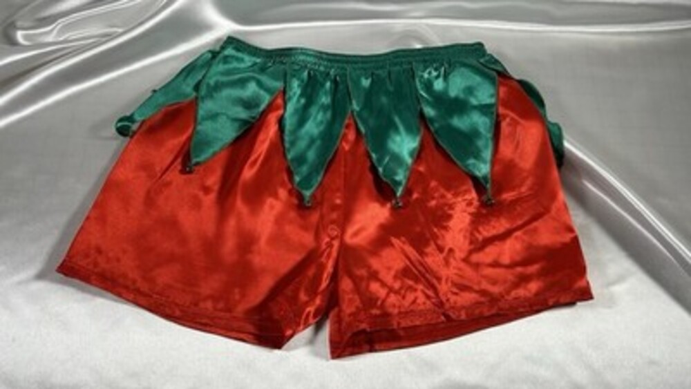 SEXY CUTE RED AND GREEN SATIN CHRISTMAS BOXERS MENS SIZE M New